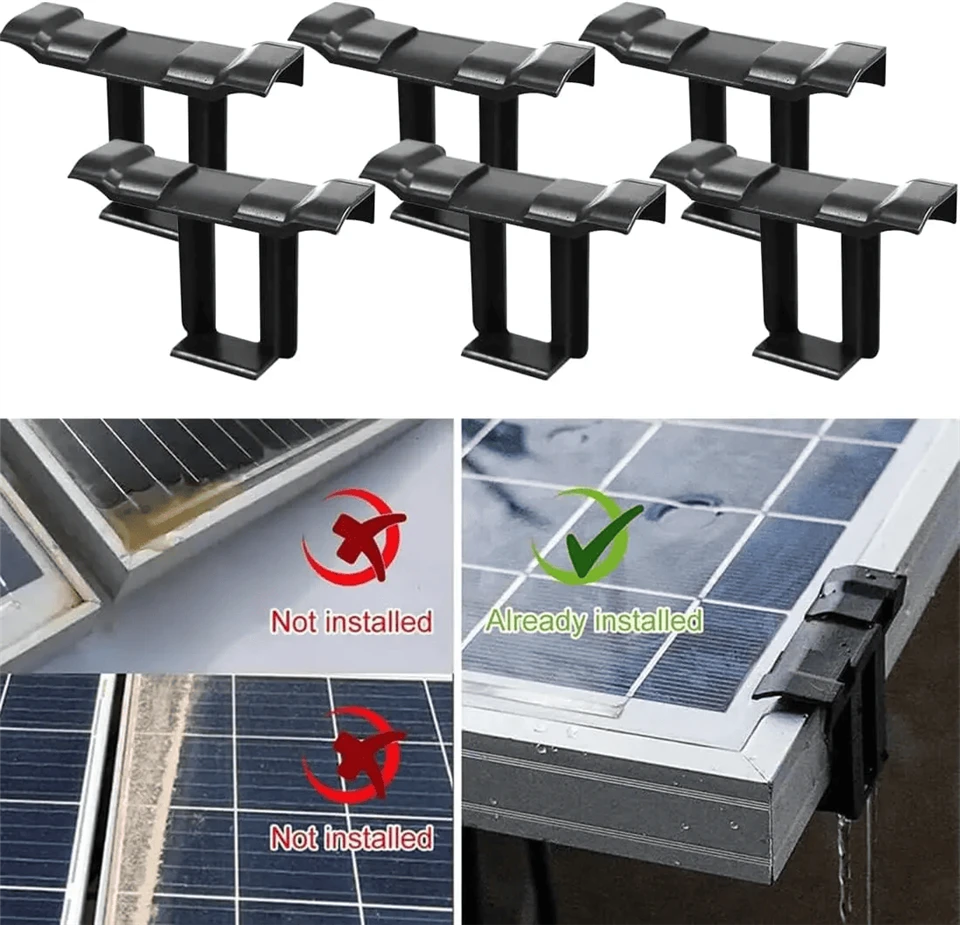 Solar Panel Cleaning With Professional Water Guide Clips Solar Panel Cleaning With Professional Water Guide Clips